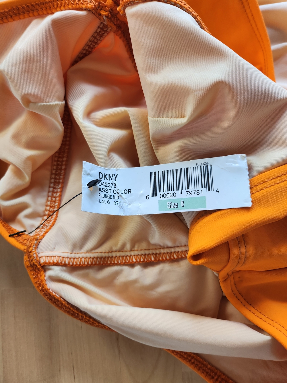 DKNY NWT Tangerine Halter One-Piece Swimsuit with Front Keyhole Sz 8 - Picture 5 of 7